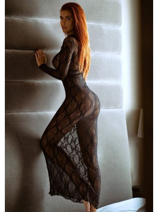 Leg Avenue Lingerie abito lungo in tulle nero