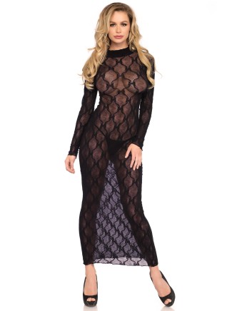 Leg Avenue Lingerie abito lungo in tulle nero 2