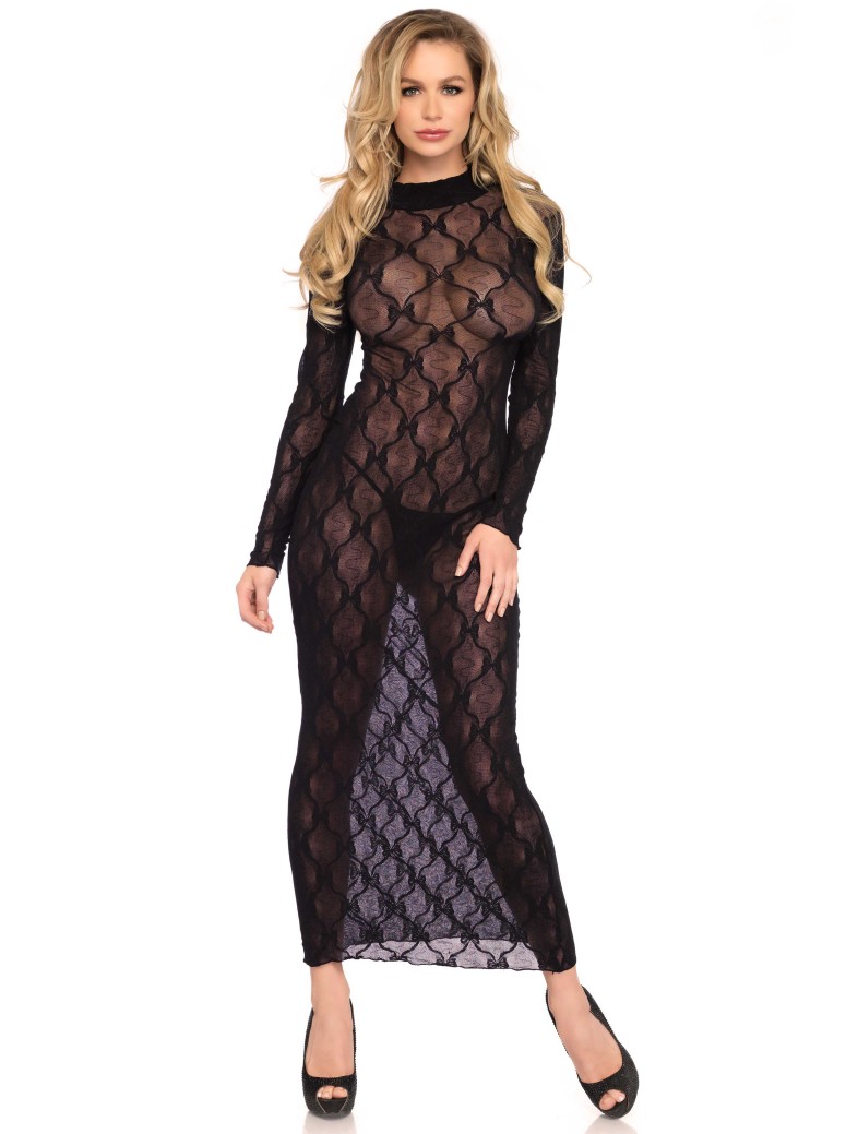 Leg Avenue Lingerie abito lungo in tulle nero