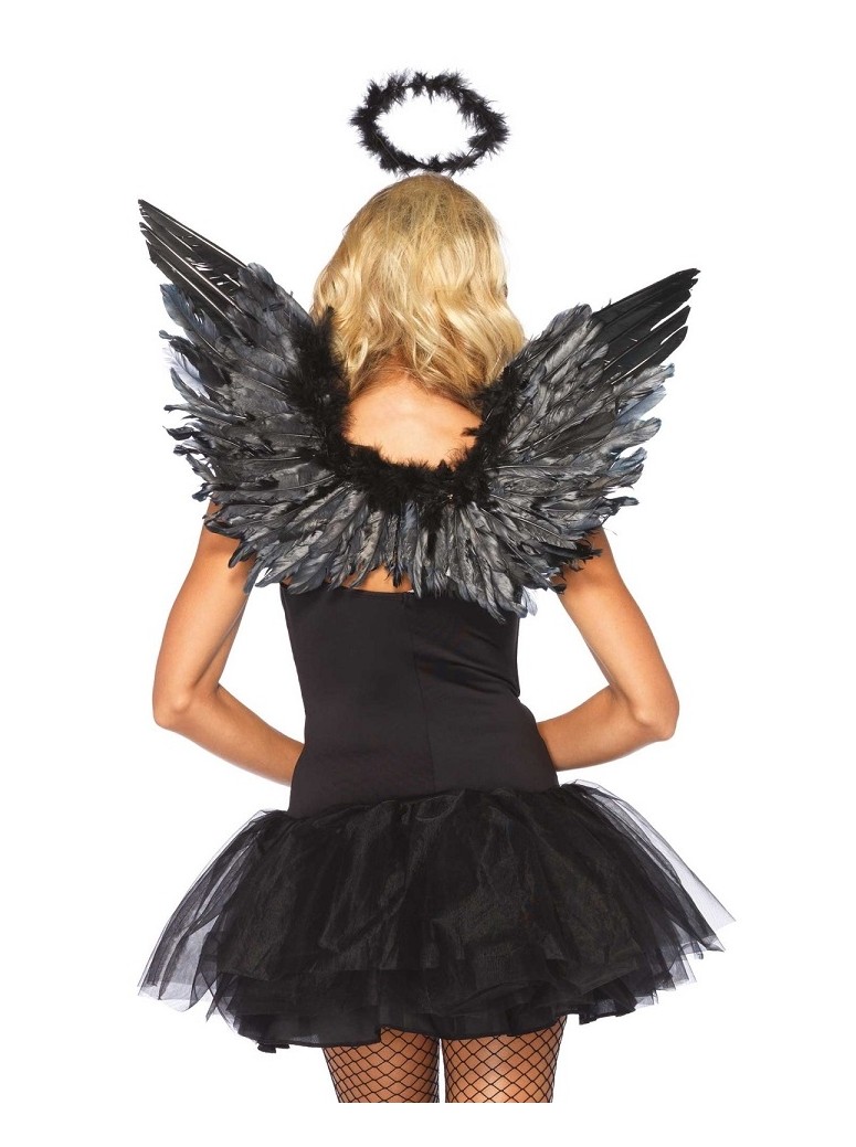 Leg Avenue ali da Angelo e cerchietto con aureola in Nero e Bianco