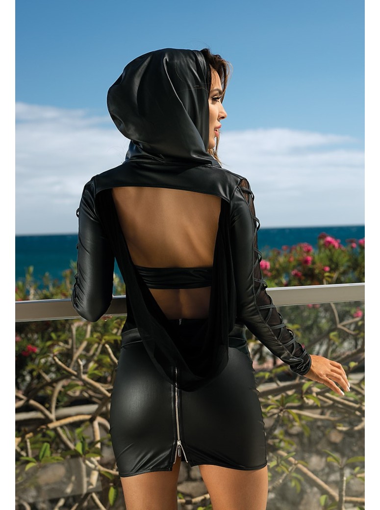 Axami Lingerie gonna in ecopelle con cerniera posteriore