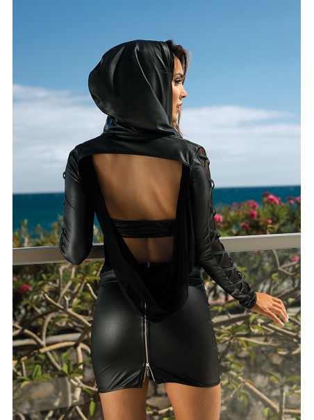 Axami Lingerie gonna in ecopelle con cerniera posteriore