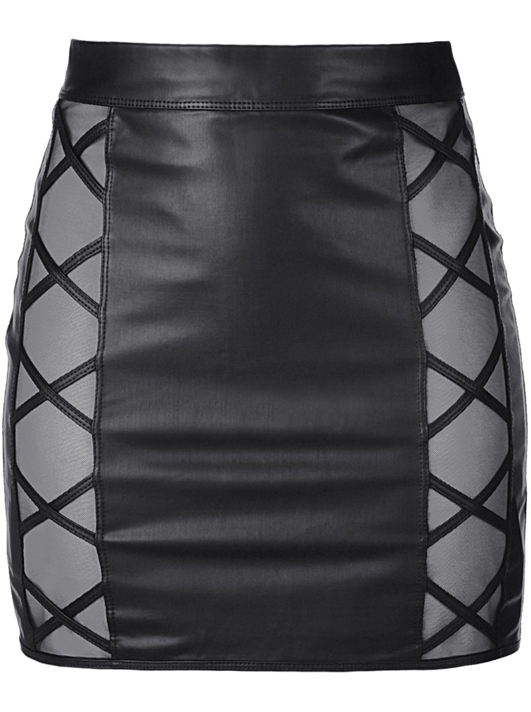 Axami Lingerie gonna in ecopelle con cerniera posteriore