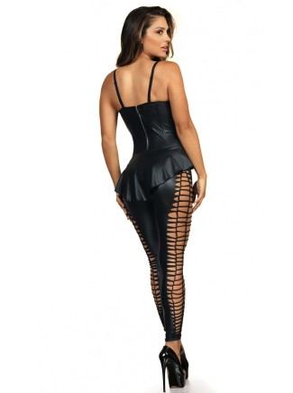 Axami Lingerie leggings in ecopelle con tagli 2