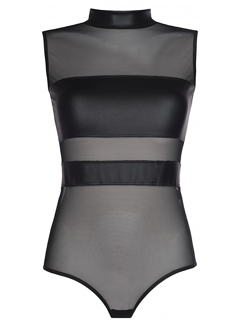 Axami Lingerie body in tulle e ecopelle