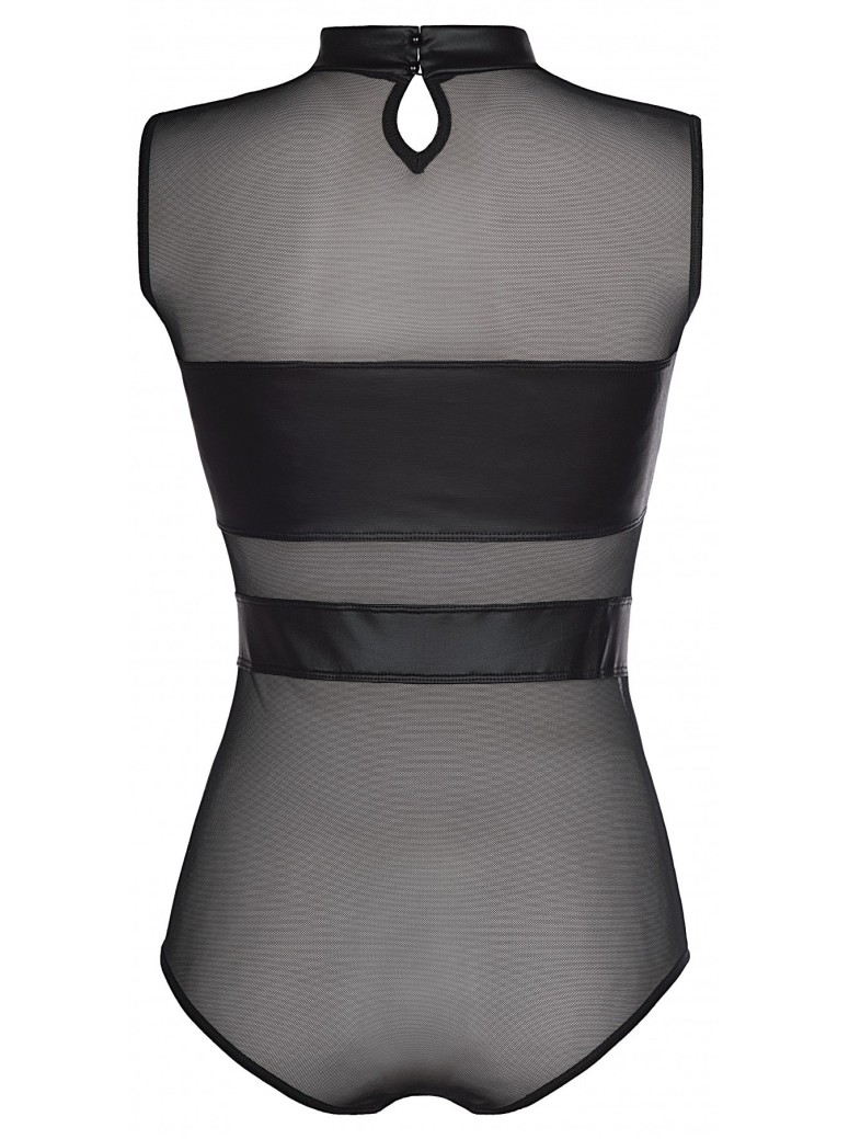 Axami Lingerie body in tulle e ecopelle