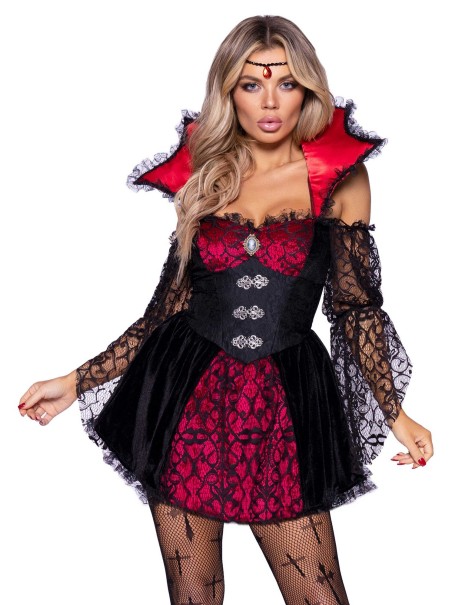 Leg Avenue costume da donna vampiro con diadema per Halloween