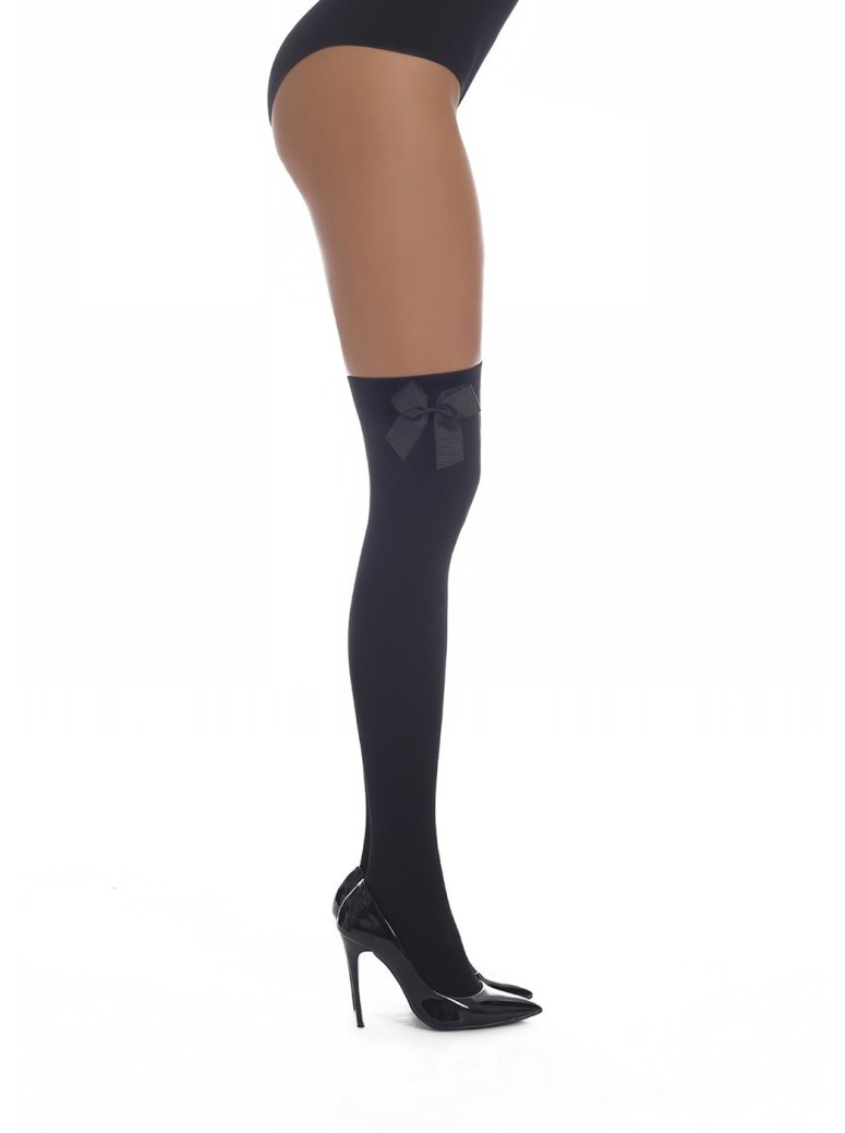 Bas Bleu parigine 80 den con fiocco Cameo