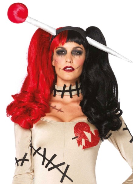 Leg Avenue Lingerie parrucca rossa e nera Harley Quinn