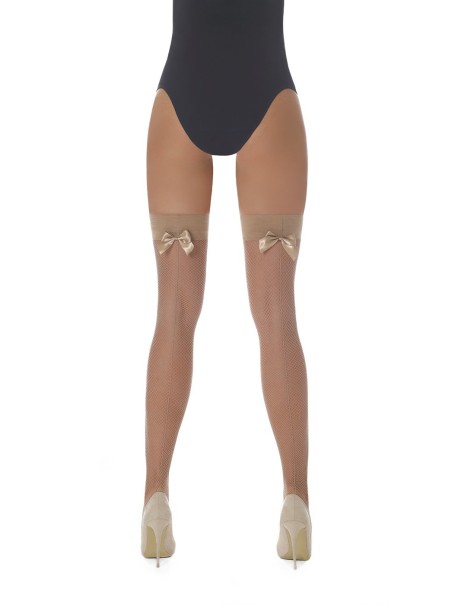 Bas Bleu calze autoreggenti a rete piccola con riga Mikaela