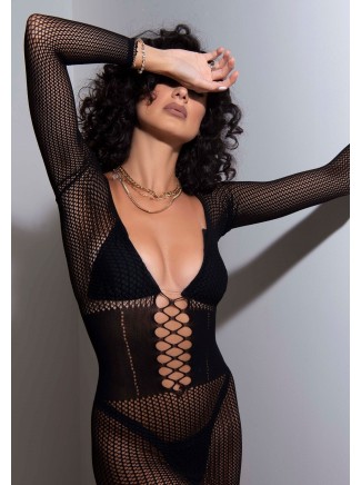 Leg Avenue Lingerie sexy abitino a rete a maniche lunghe 2