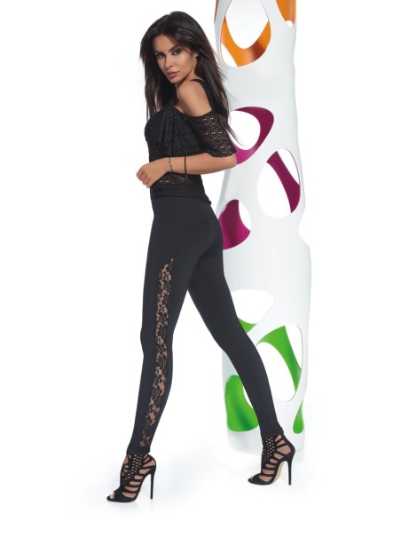Bas Bleu leggings in maglia con inserto in pizzo Meloe Bas Bleu leggings in maglia con inserto in pizzo Meloe