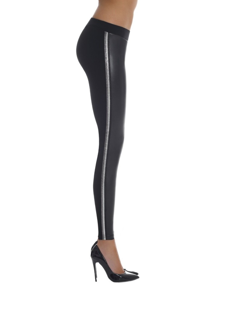 Bas Bleu  leggings con riga argentata effetto push Kimberly