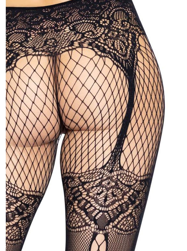 Leg Avenue Lingerie collant a rete effetto reggicalze