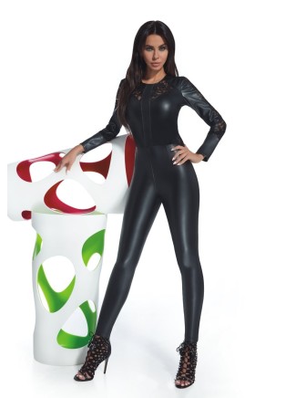 Bas Bleu tutina in ecopelle con inserti in pizzo Rosie 2