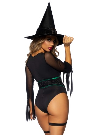 Leg Avenue Lingerie costume Halloween da strega con body e cappello 2