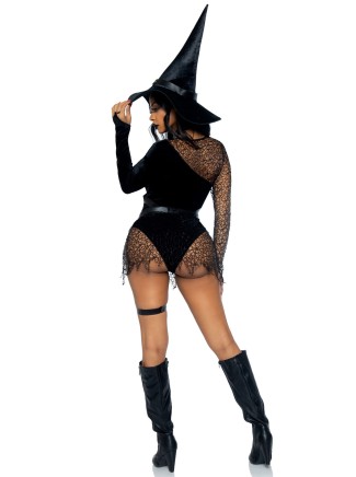 Leg Avenue Lingerie costume Halloween da strega con body in velluto 2