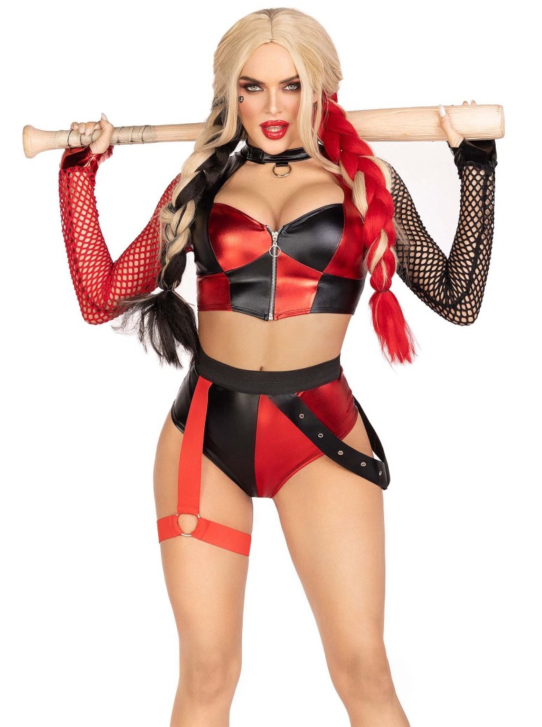 Leg Avenue Lingerie costume Harley Quinn con crop top e shorts