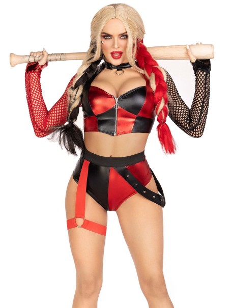 Leg Avenue Lingerie costume Harley Quinn con crop top e shorts Leg Avenue Lingerie costume Harley Quinn con crop top e shorts