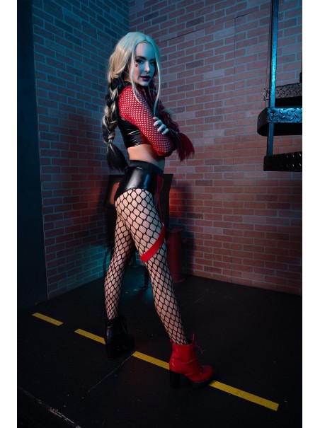 Leg Avenue Lingerie costume Harley Quinn con crop top e shorts Leg Avenue Lingerie costume Harley Quinn con crop top e shorts