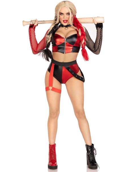 Leg Avenue Lingerie costume Harley Quinn con crop top e shorts Leg Avenue Lingerie costume Harley Quinn con crop top e shorts