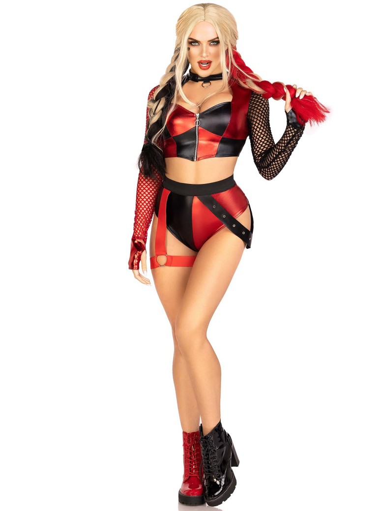 Leg Avenue Lingerie costume Harley Quinn con crop top e shorts