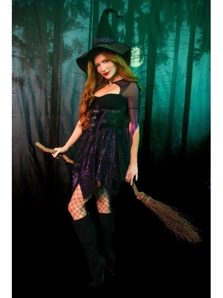 Leg Avenue travestimento strega per Halloween con abito e cappello