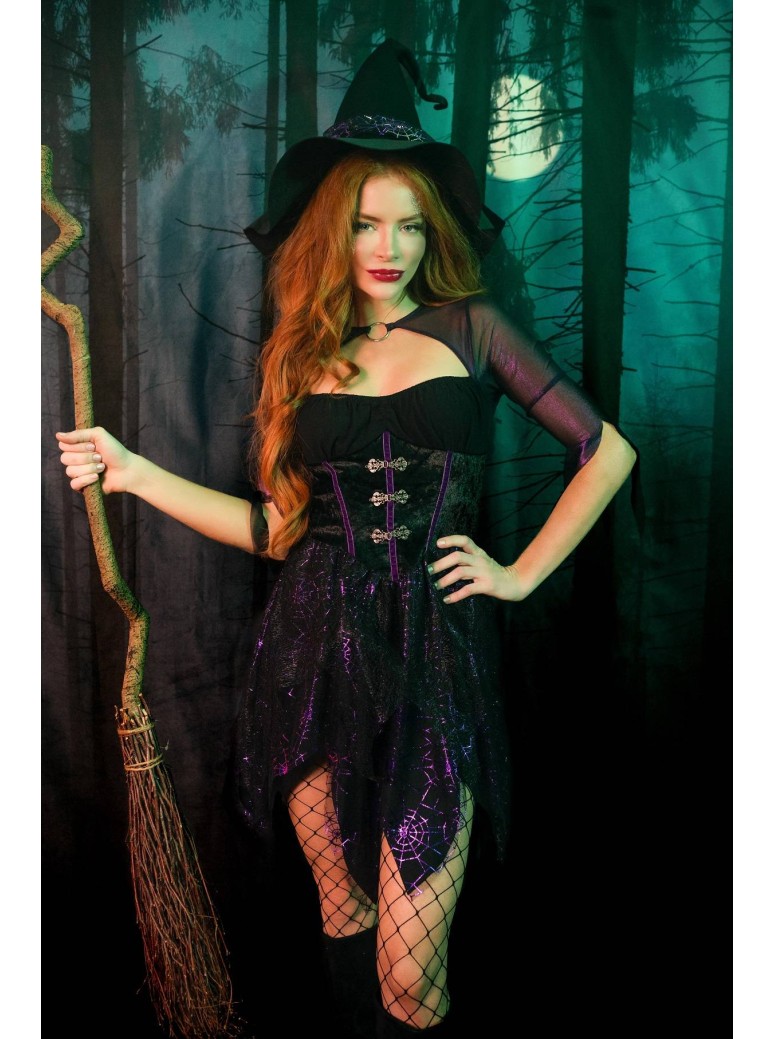 Leg Avenue travestimento strega per Halloween con abito e cappello