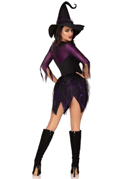 Leg Avenue travestimento strega per Halloween con abito e cappello