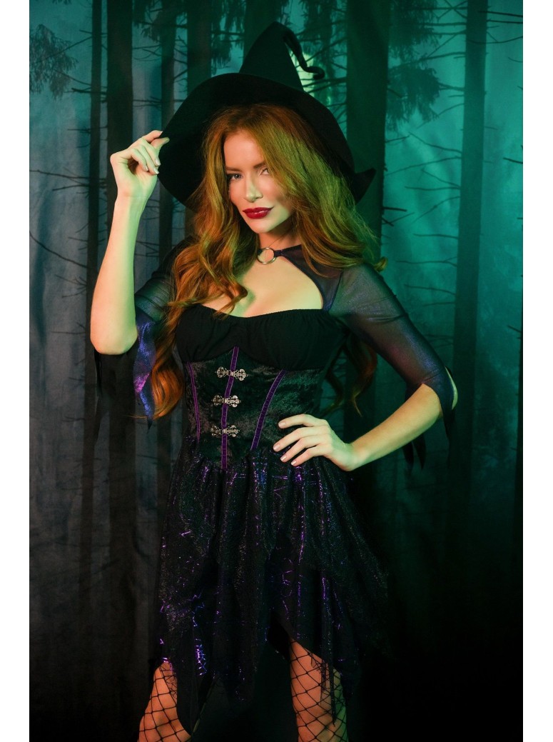 Leg Avenue travestimento strega per Halloween con abito e cappello