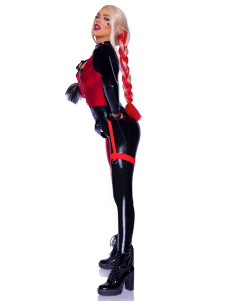 Leg Avenue tuta da Harley Quinn rosso-nera